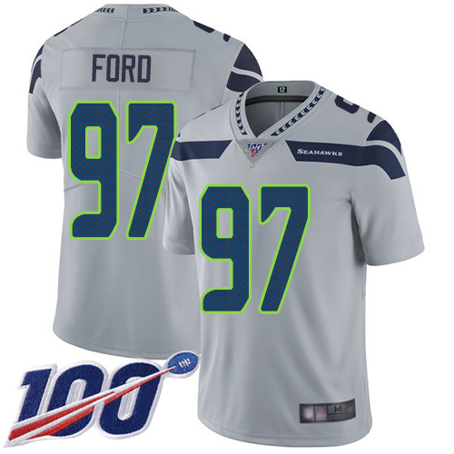 Seattle Seahawks Limited Grey Men Poona Ford Alternate Jersey NFL Football #97 100th Season Vapor Untouchable->seattle seahawks->NFL Jersey